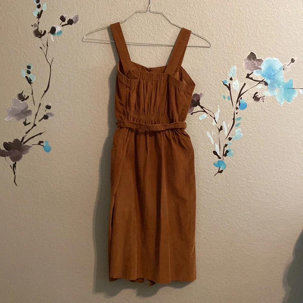 Brown Suede Button-Down Dress - Picture 4 of 8